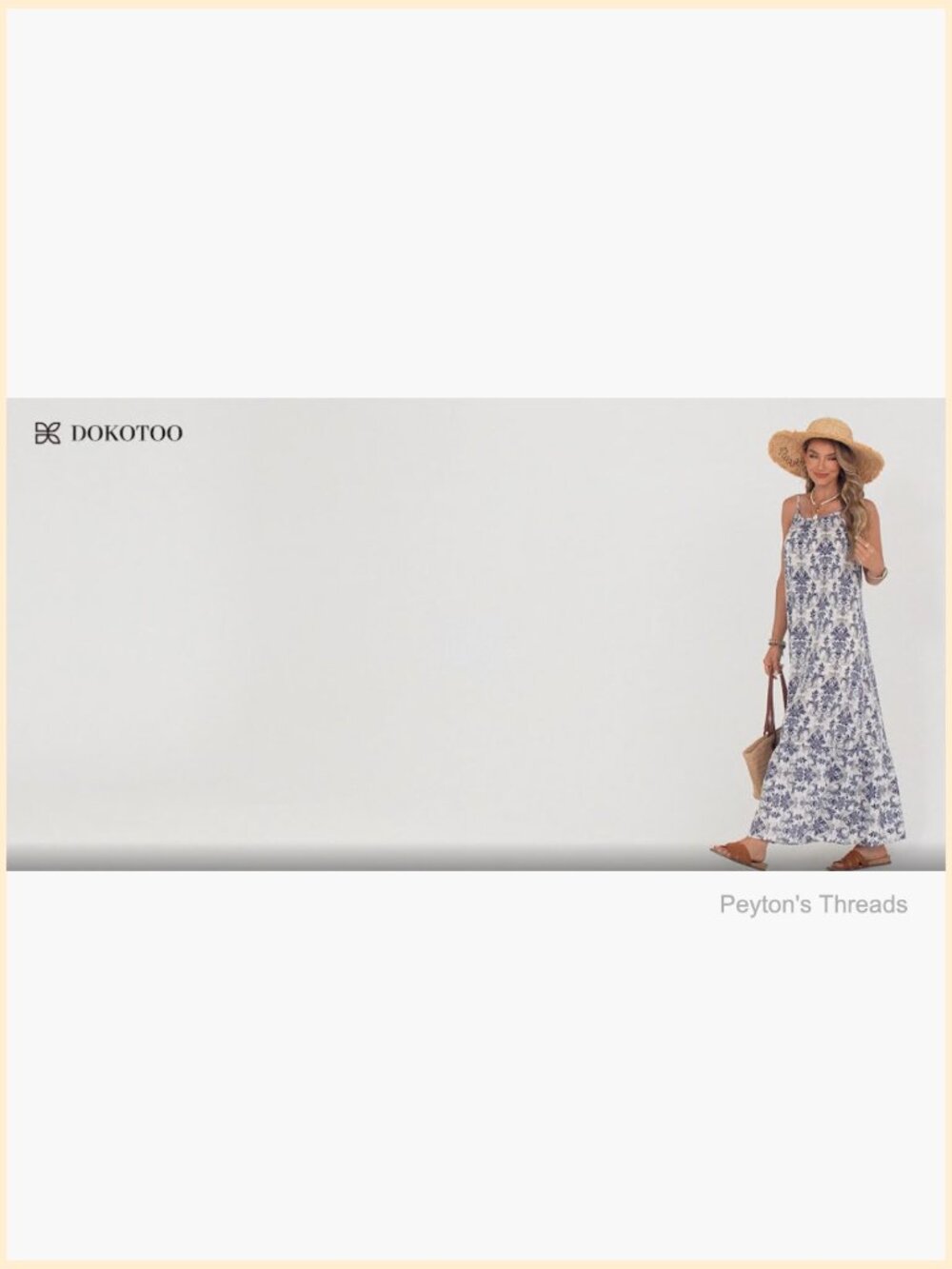 Spaghetti Strap Smocked Ruffle Flowy Boho Maxi Dress - Sleeveless A-Line - Picture 7 of 7